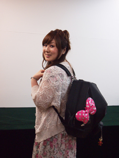 ケースに付いているミニーちゃんの大きなリボンがかわいい